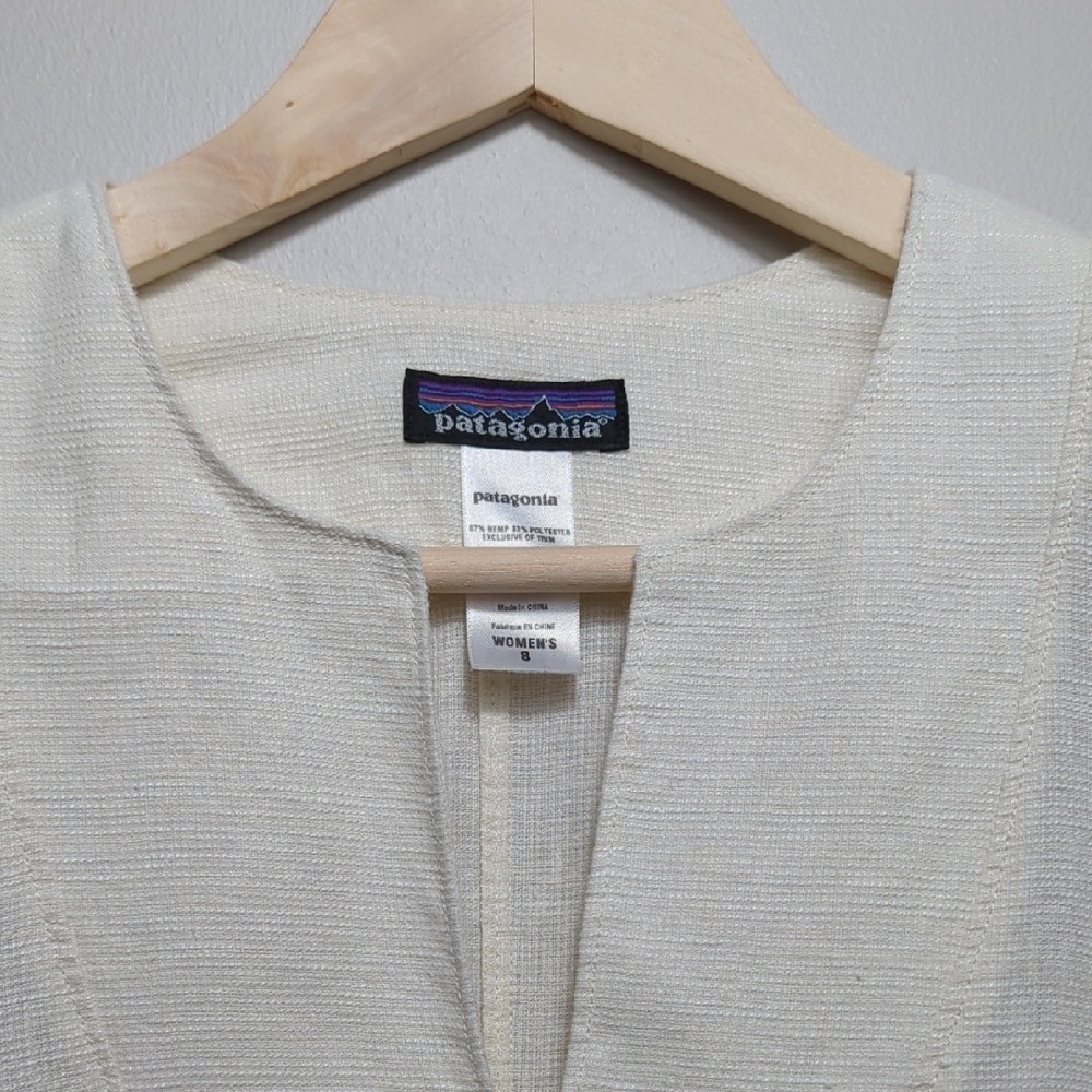 Patagonia Hempress Tunic Top Blouse Hemp Off‎ White Women's 8 Lightweight Sheer - Picture 11 of 15